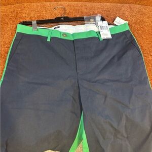 Michael Kors Black and Green Flat Front Shorts